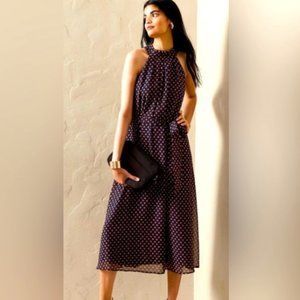 Petite M Banana Republic Factory Navy Halter Midi Dress